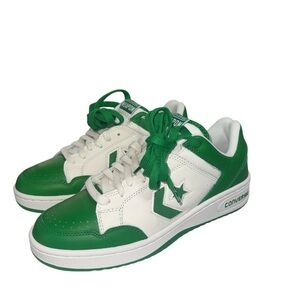 Converse Green and White Low-Top Sneakers